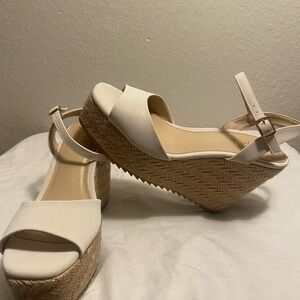 NEW XAPPEAL Sierra Cork Off-White Wedges size 8
